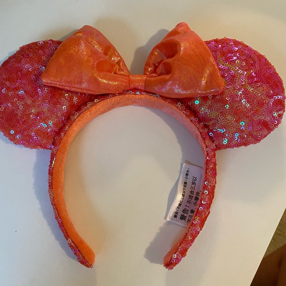 Coral Minnie Ears